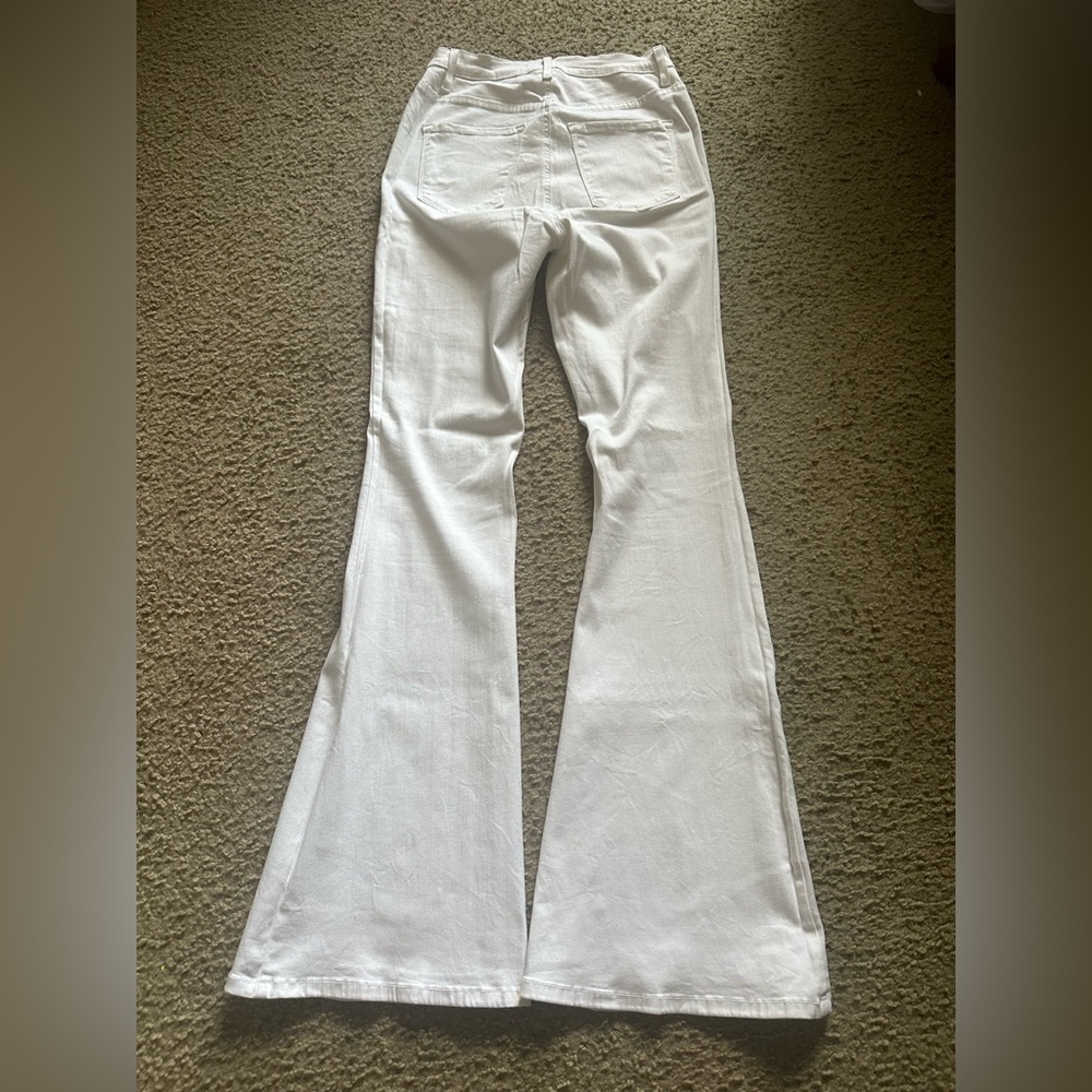 Fashion Nova White Flared Pants Size 13 - Picture 2 of 3